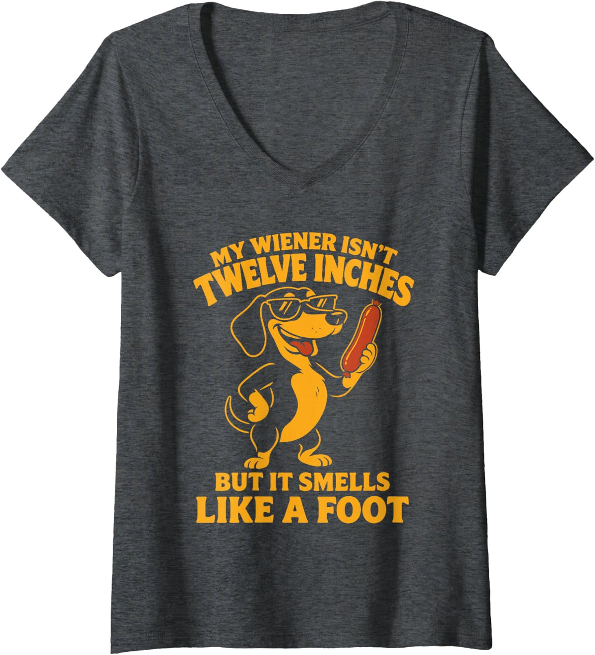 Women's Funny Embarrassing Shirts Crude Cringey Inappropriate Humor V-Neck T-Shirt - Dark Heather Grey