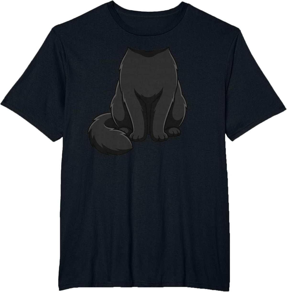 Black Persian Cat Costume Body Graphic Funny Halloween T-Shirt - Black