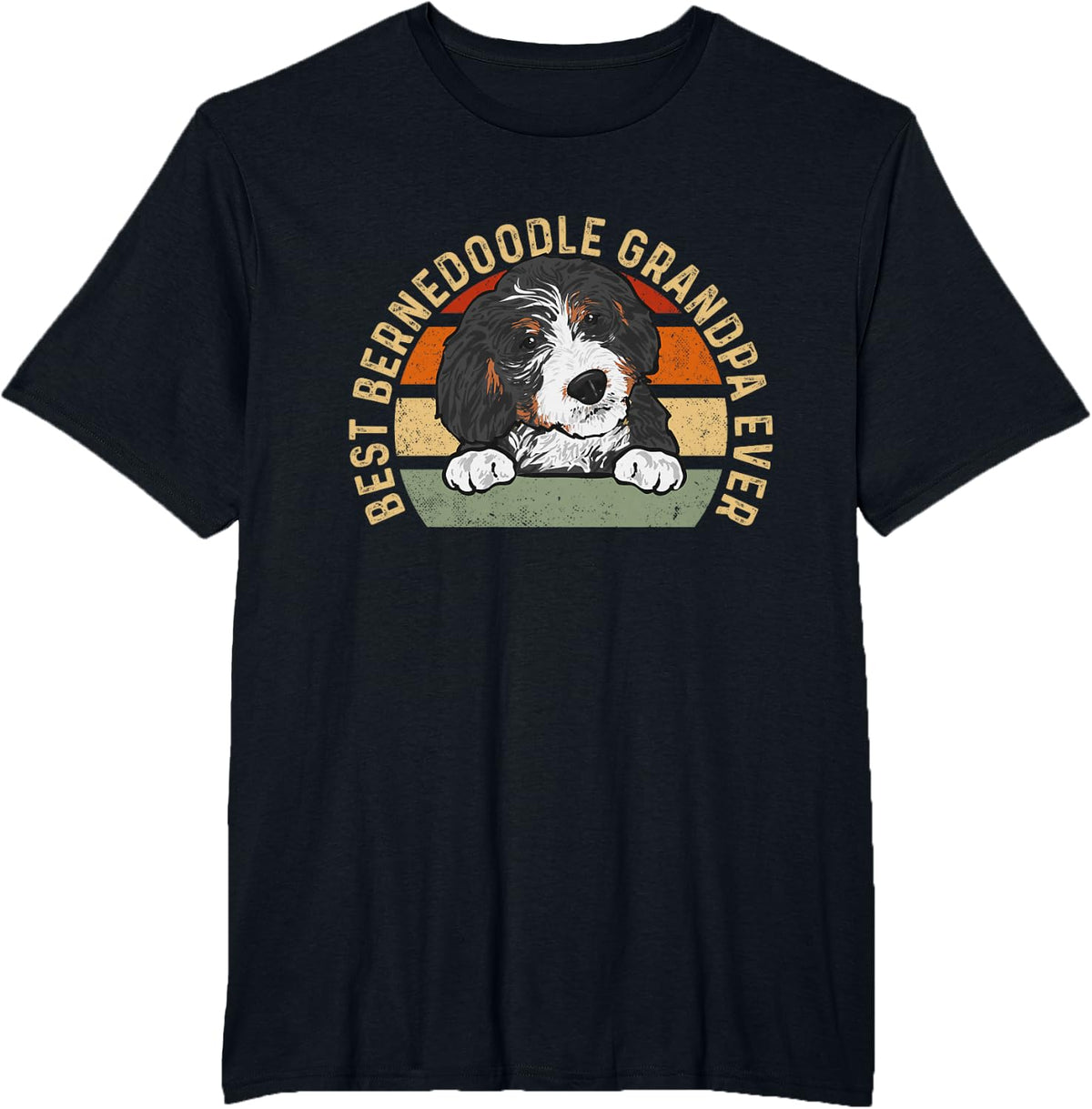 Bernedoodle Dog Dad Best Bernedoodle Grandpa Ever T-Shirt - Black