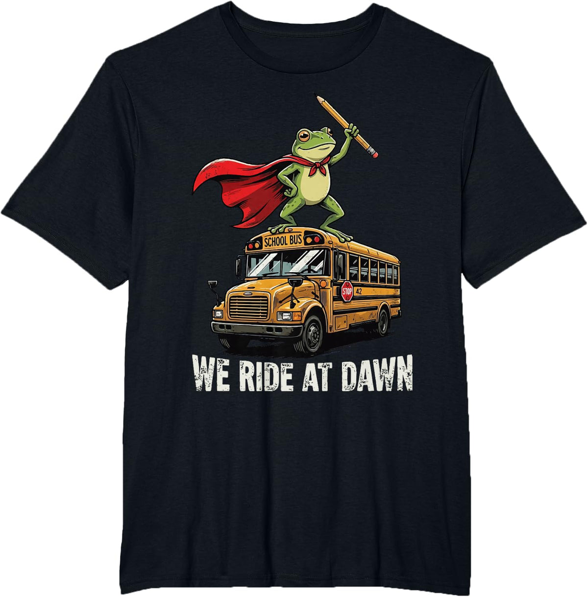 We Ride At Dawn School Bus T-Shirt - Black