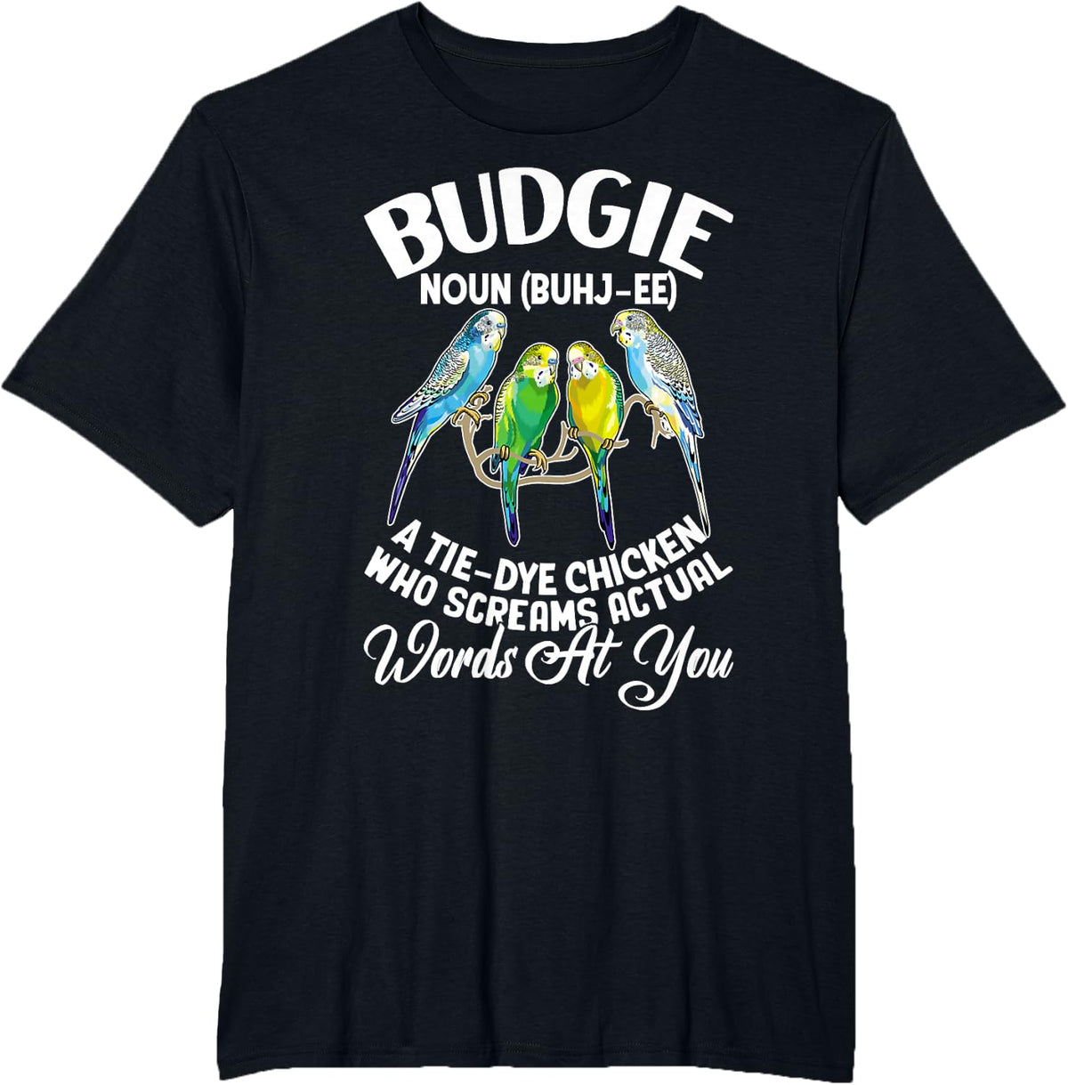 Funny Parakeet Budgie Definition Budgerigar Bird Lover T-Shirt - Black