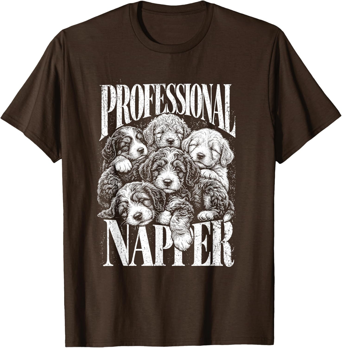 Bernedoodle Puppy Pro Napper Funny T-Shirt - Brown