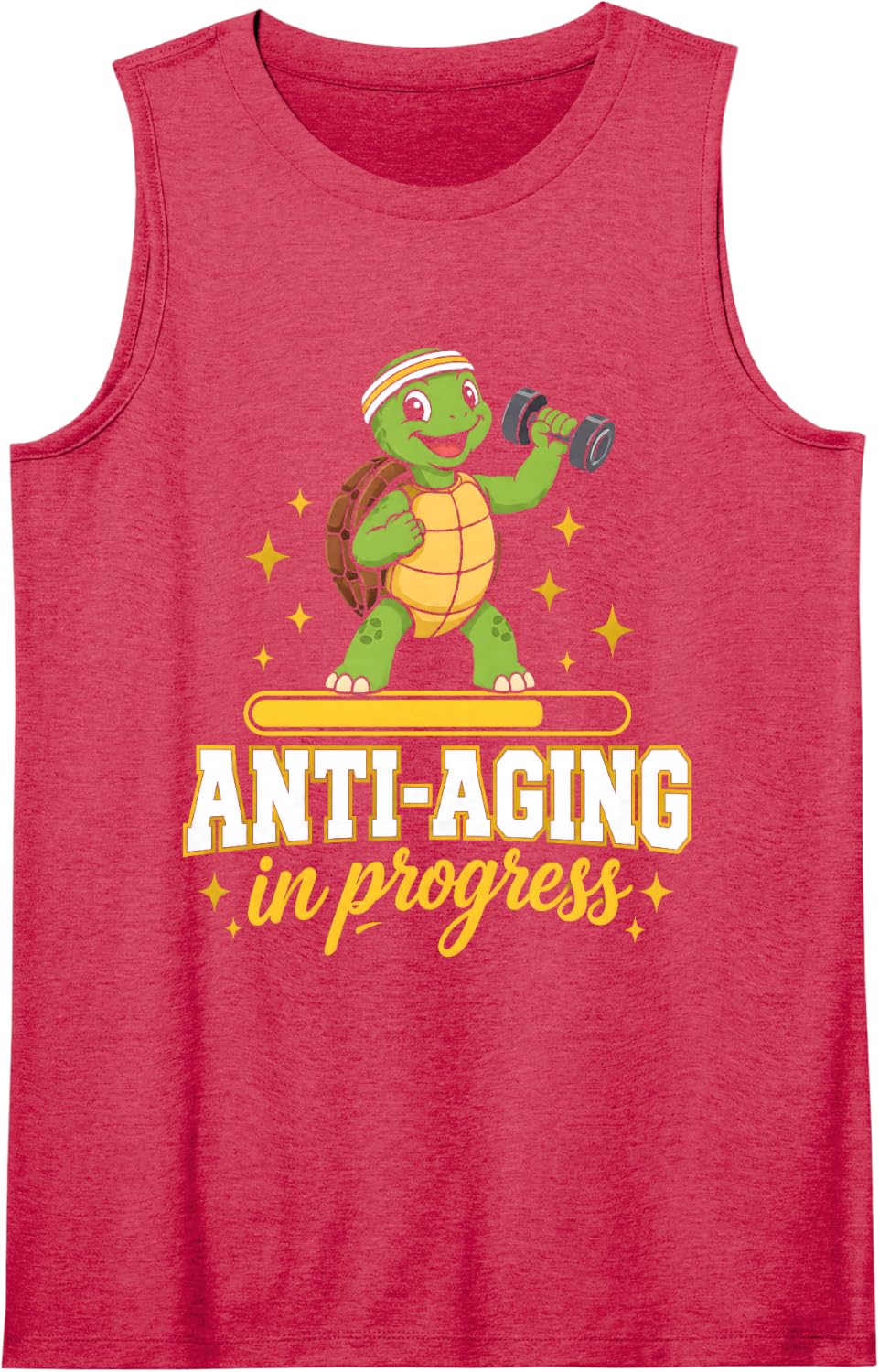 Anti-Aging in Progress Peptides Biohacker Turtle Sleeveless Tank Top - Red