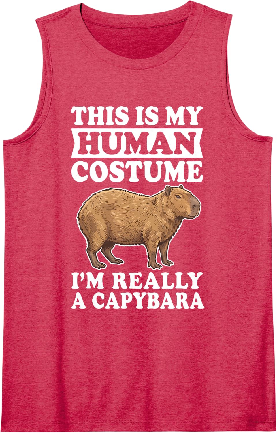 This is My Human Costume I'm Really A Capybara Sleeveless Tank Top - Red