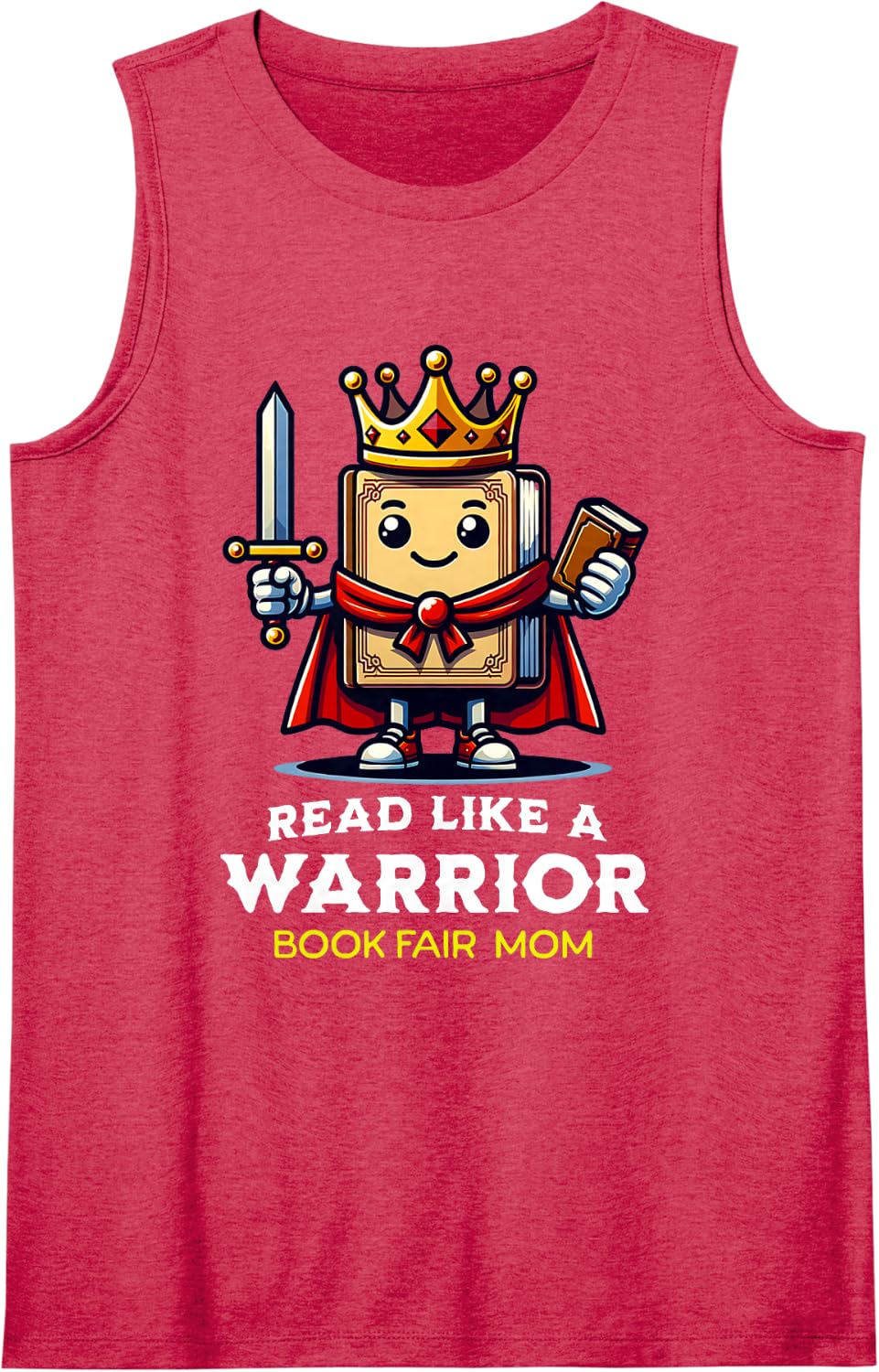 Book Fair Mom Teacher School Librarian Book Library Sleeveless Tank Top - Red