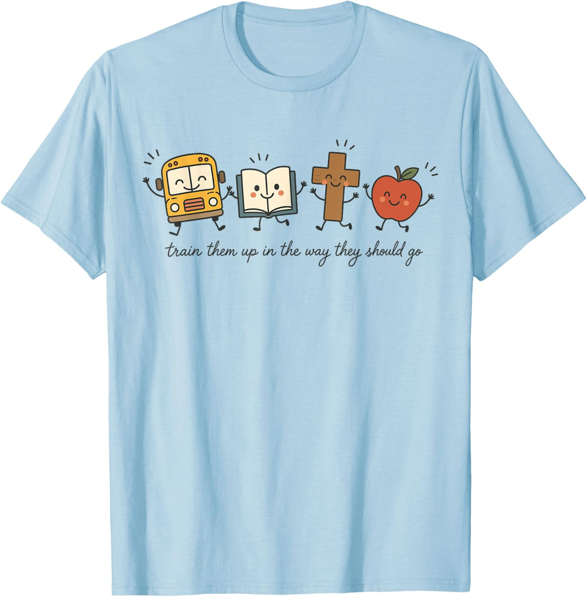Christian School Bus Driver Teacher Bible Verse T-Shirt - Baby Blue