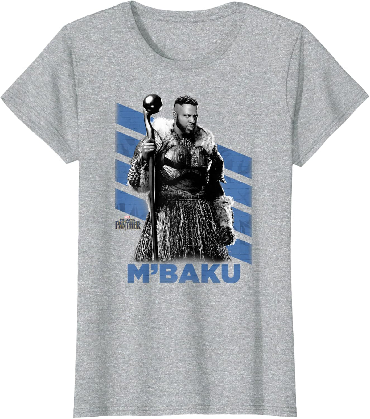 Marvel Black Panther M'Baku Warrior Profile Graphic T-Shirt T-Shirt - Heather Grey