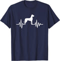 Great Dane heartbeat T-Shirt - Navy Blue