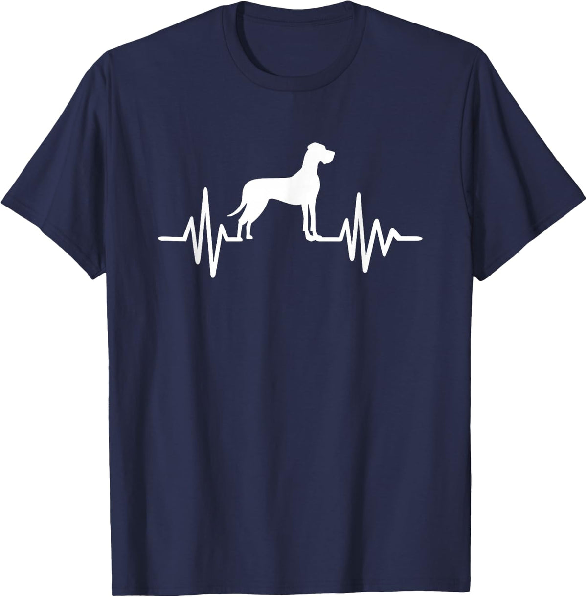 Great Dane heartbeat T-Shirt - Navy Blue