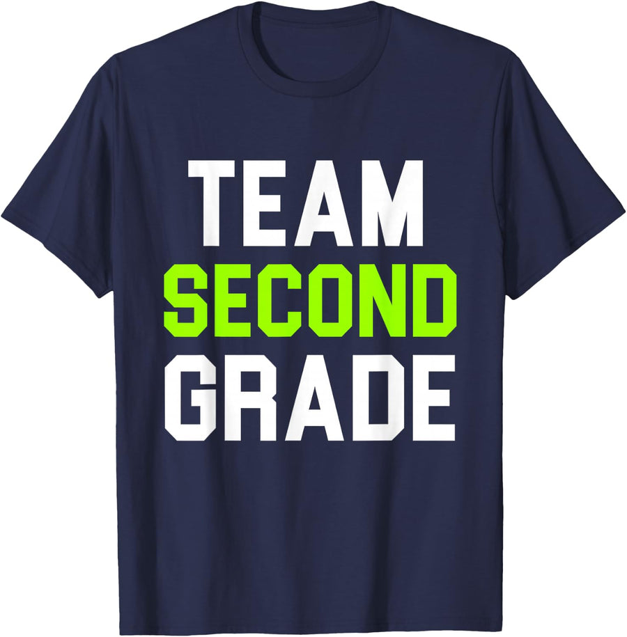 Team 2nd Second Grade Back To School Funny Teacher T-Shirt T-Shirt - Navy Blue