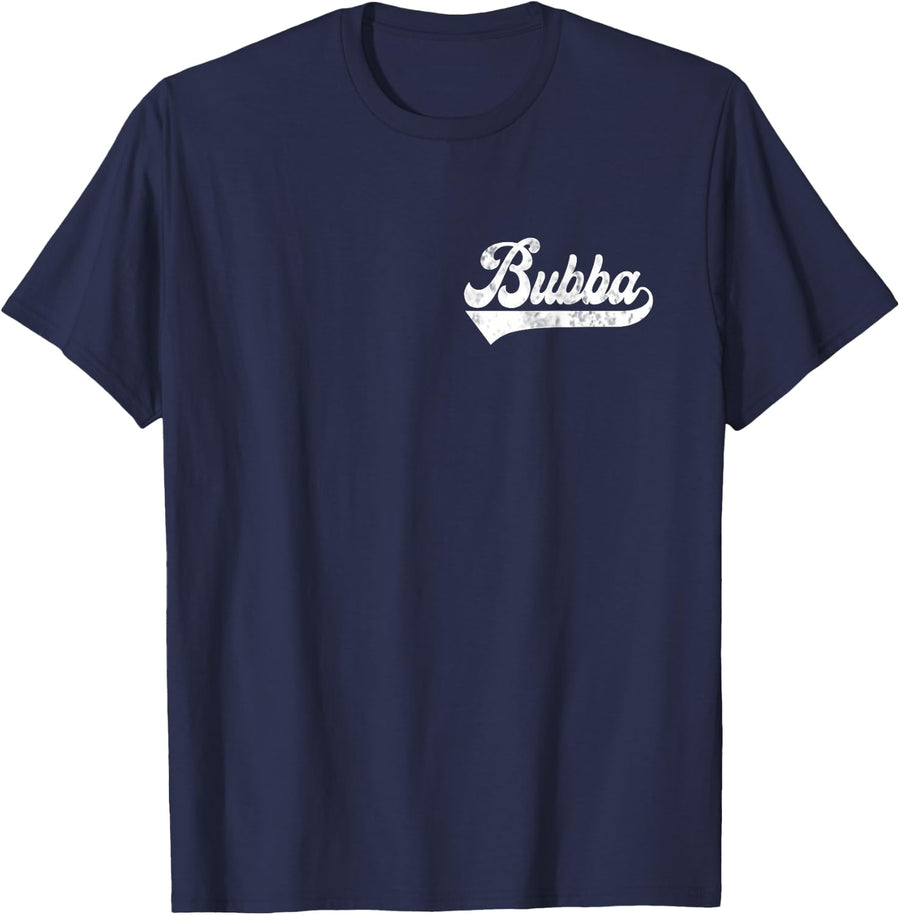 Bubba Vintage Retro Father's Day Tee T-Shirt for Men Dad Grandpa Brother - Navy Blue