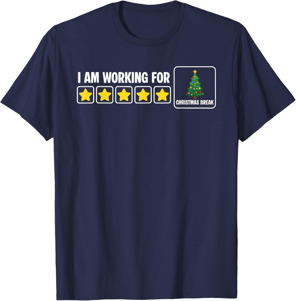 SPED Teacher Christmas I am Working for Christmas Break RBT T-Shirt - Navy Blue
