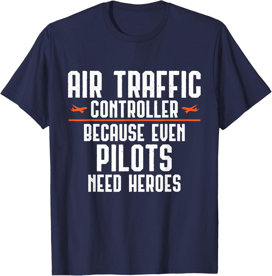 Air Traffic Controller Aviation ATC Mode Aircraft Gift T-Shirt - Navy Blue