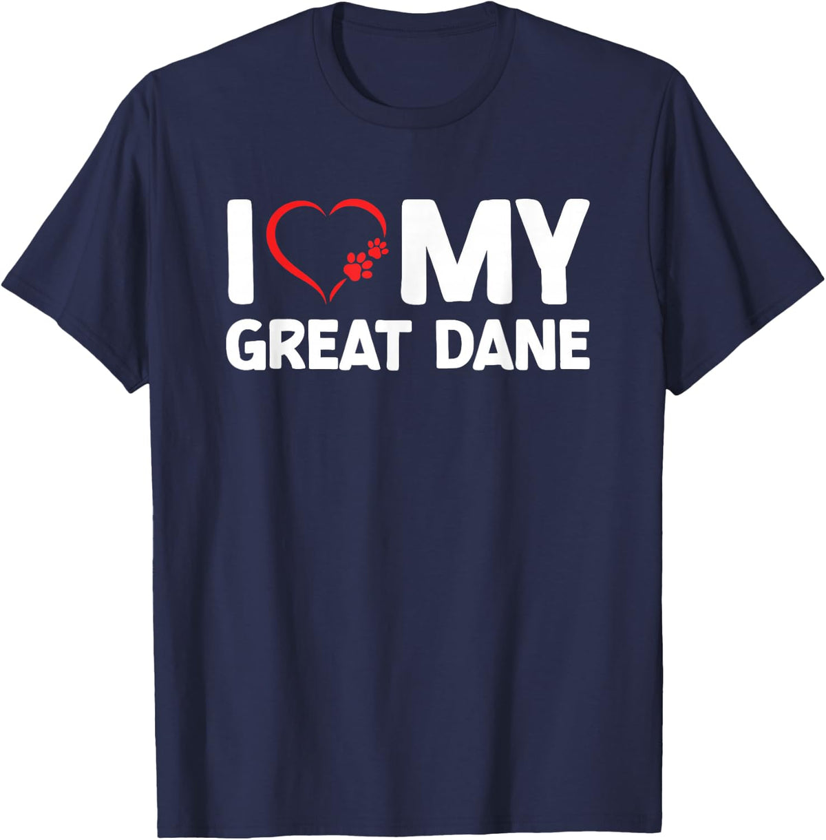 I Love My Great Dane T-Shirt - Navy Blue