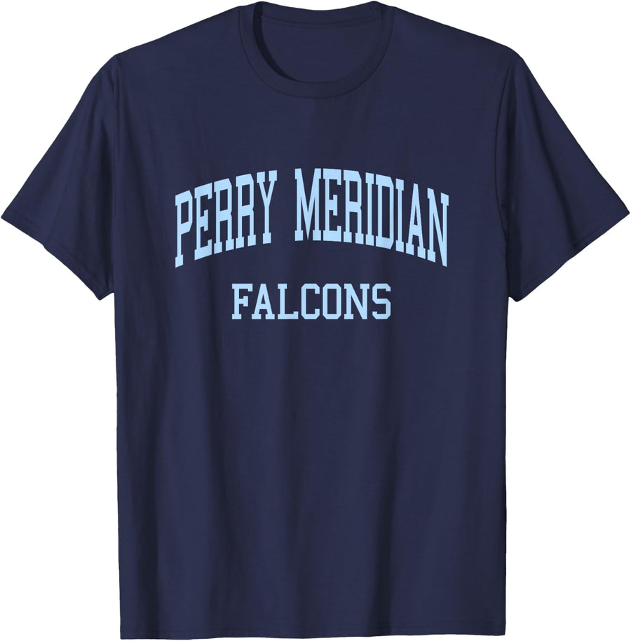 Perry Meridian High School HS Indianapolis in Retro Sports T-Shirt - Navy Blue