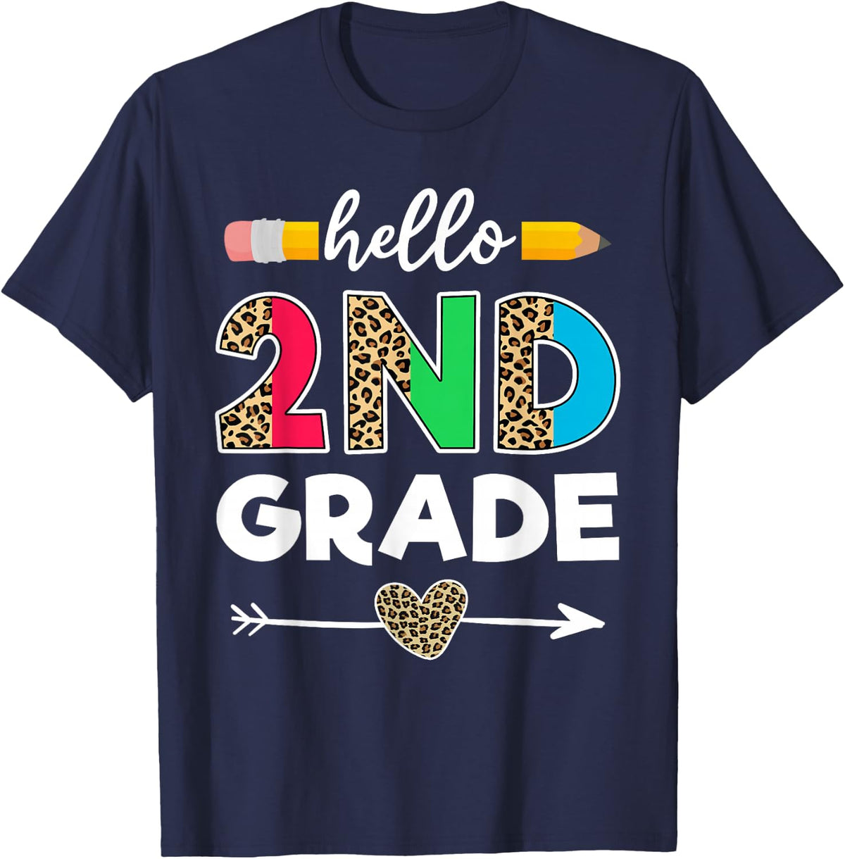 Hello 2nd Grade 1st Day Of Second Grade Teacher T-Shirt - Navy Blue