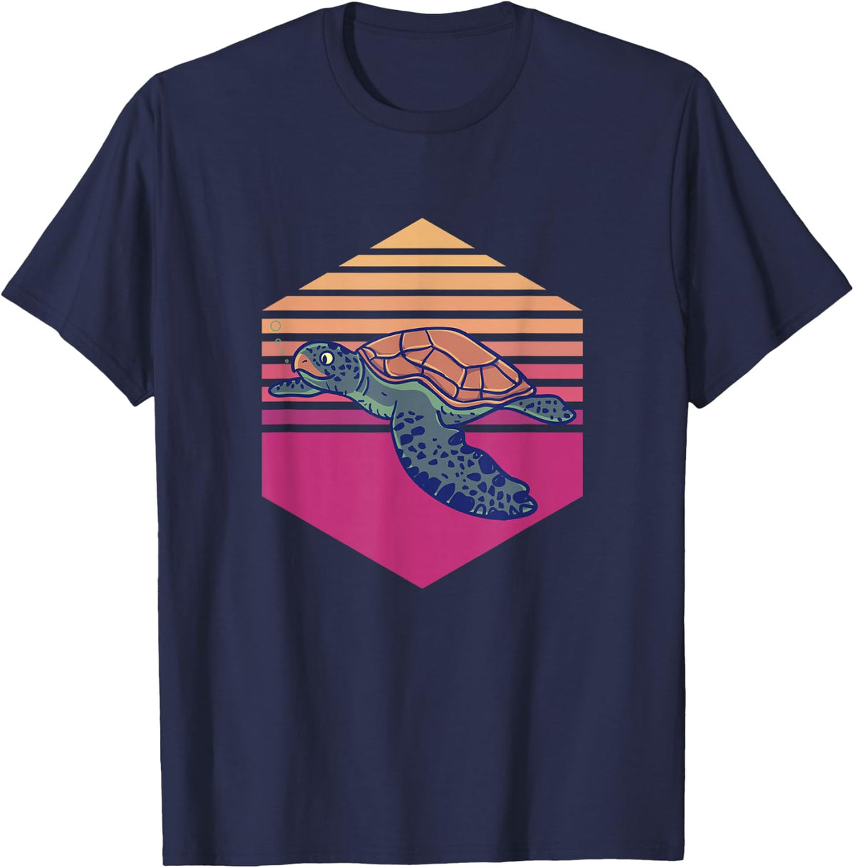 Sea Turtle Vintage Turtle Lover T-Shirt - Navy Blue