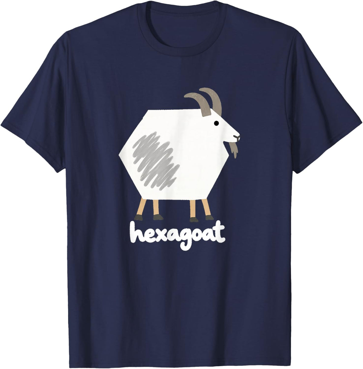 Funny Geometric Goat Math Pun T-Shirt - Navy Blue