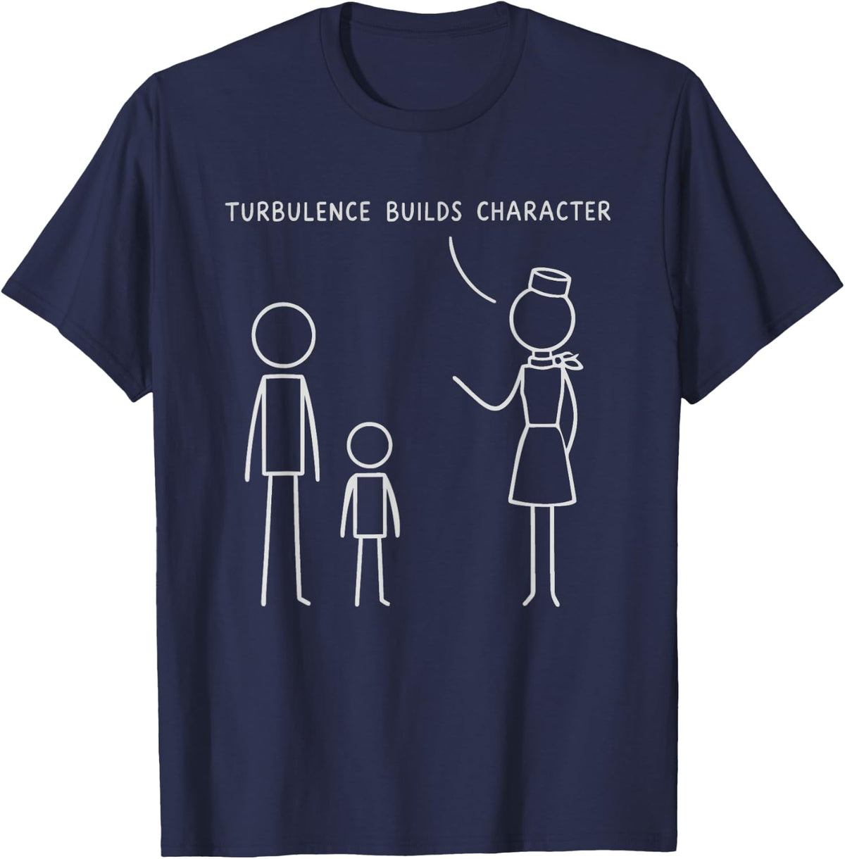 Flight Attendant Cabin Crew Turbulence T-Shirt - Navy Blue