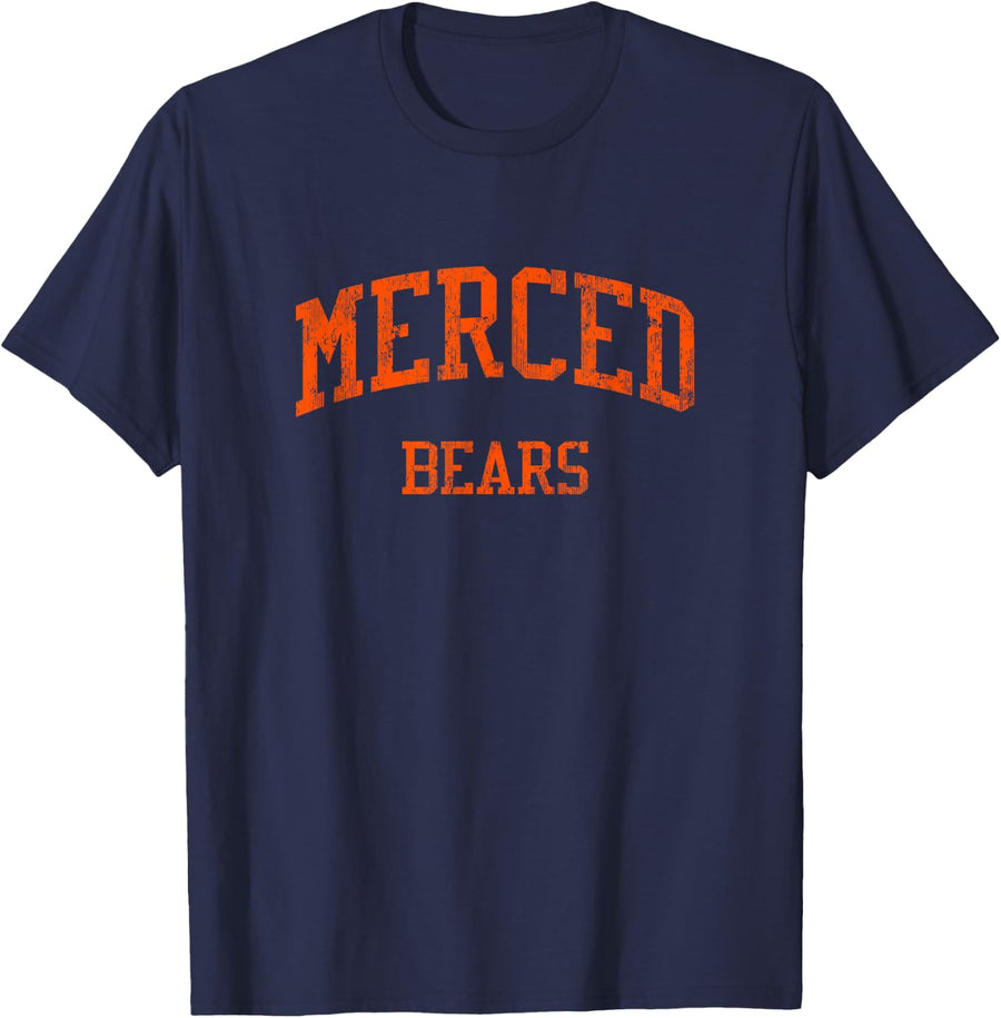 Merced High School HS Merced CA Vintage Sports T-Shirt - Navy Blue