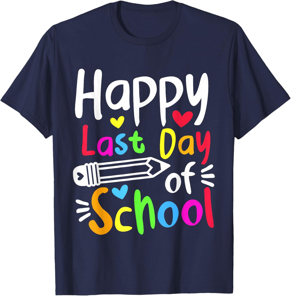 Happy Last Day Of School Students Women Funny Summer Beak T-Shirt - Navy Blue