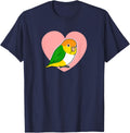 Chubby Rust Cap Parrot Love Heart Parrot Kawaii Birb T-Shirt - Navy Blue
