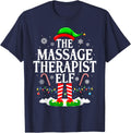 The Massage Therapist Elf Christmas Massage Therapy Elf T-Shirt - Navy Blue