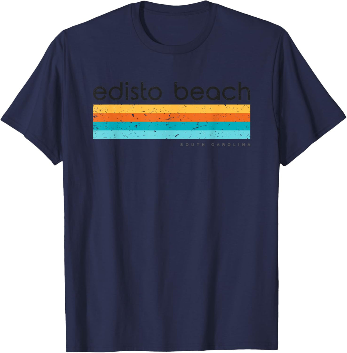Retro Edisto Beach South Carolina Vintage Design T-Shirt - Navy Blue