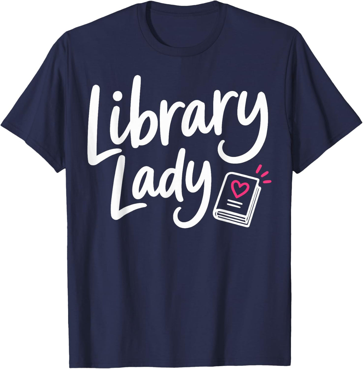 Cute Librarian Library Lady T-Shirt - Navy Blue