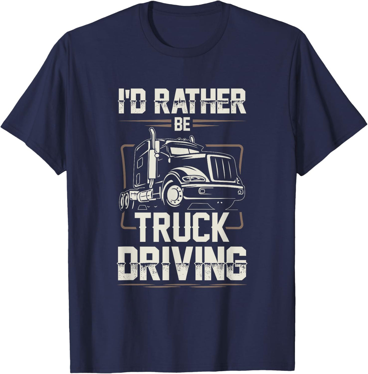 Vintage Trucker Shirt for Men Truck Driving Gift Truck Lover T-Shirt - Navy Blue