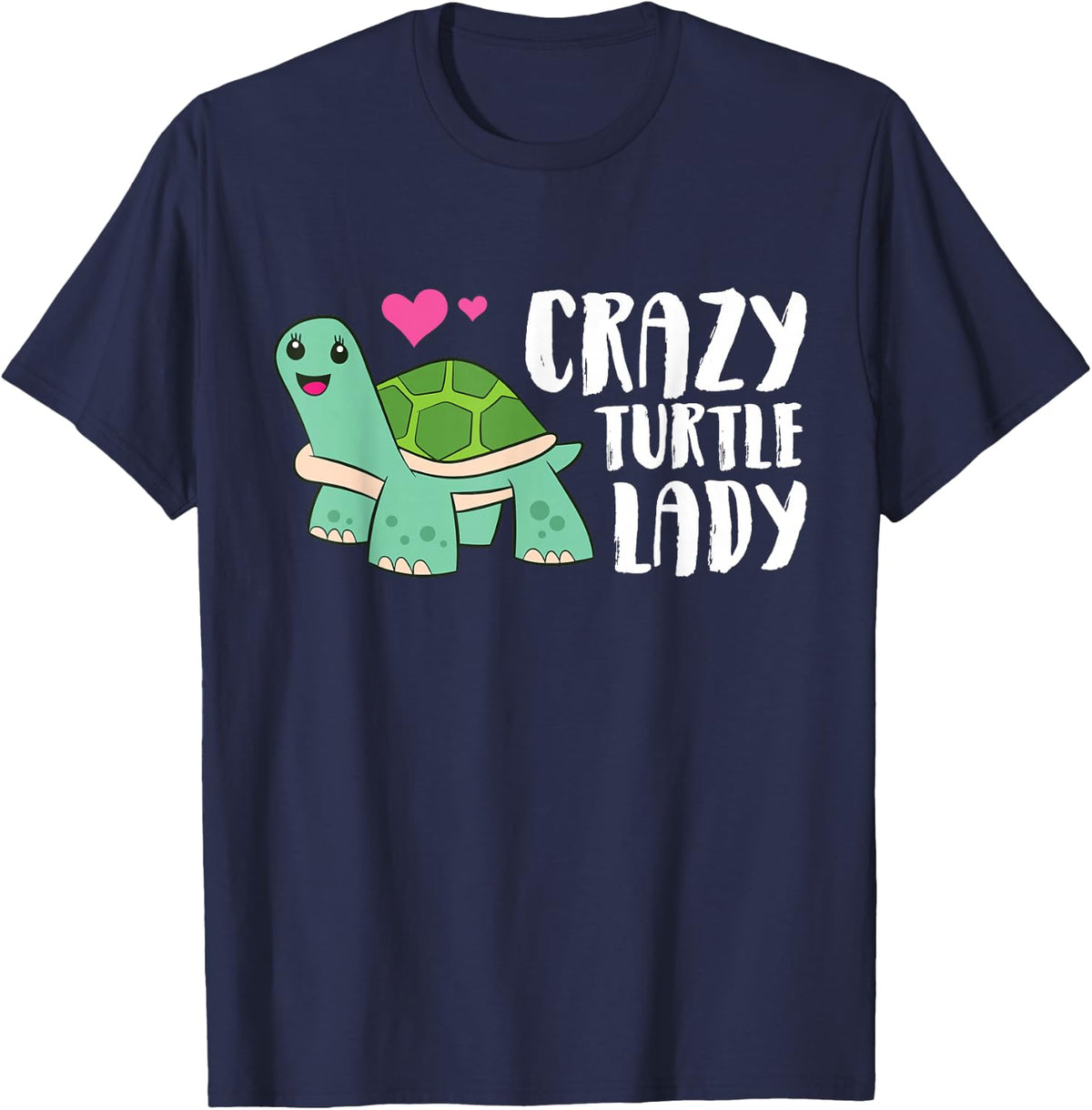 Crazy Turtle Lady Women Turtle Girl T-Shirt - Navy Blue