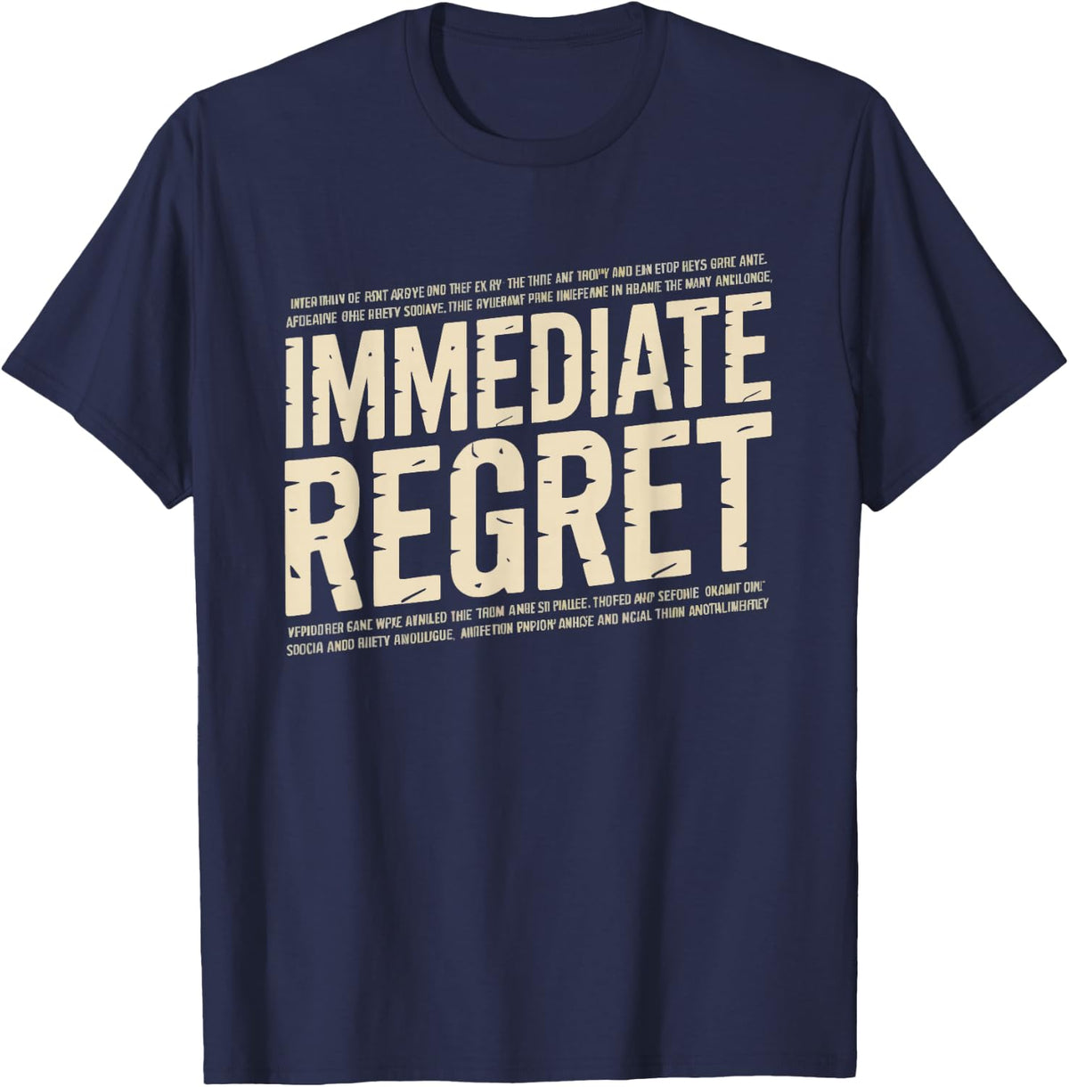 Social Anxiety Waved Back Immediately Regretted Immediate T-Shirt - Navy Blue