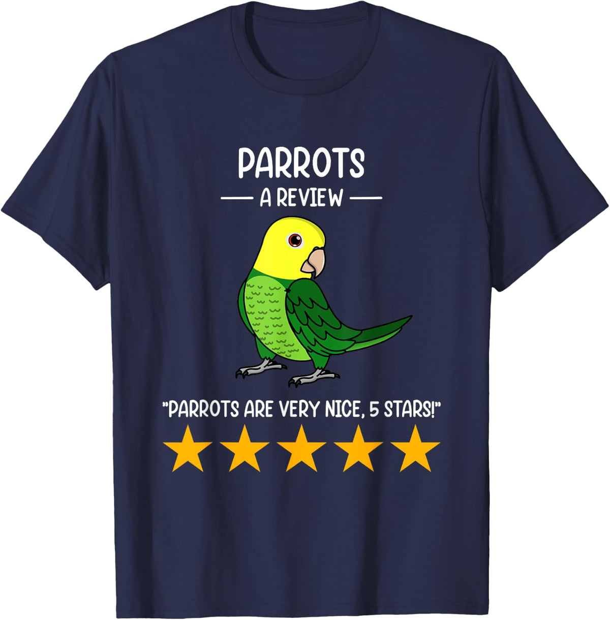 Parrots - A Review | Double Yellow-headed Amazon T-Shirt - Navy Blue