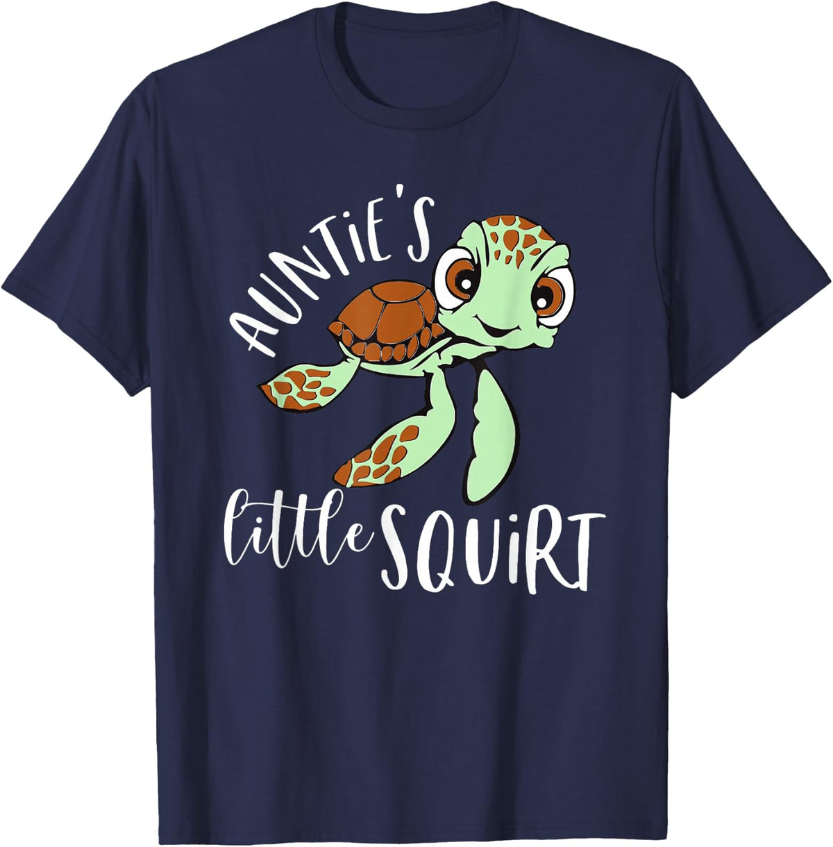 Aunt Small Squirt Turtle Pregnancy Reveal T-Shirt - Navy Blue