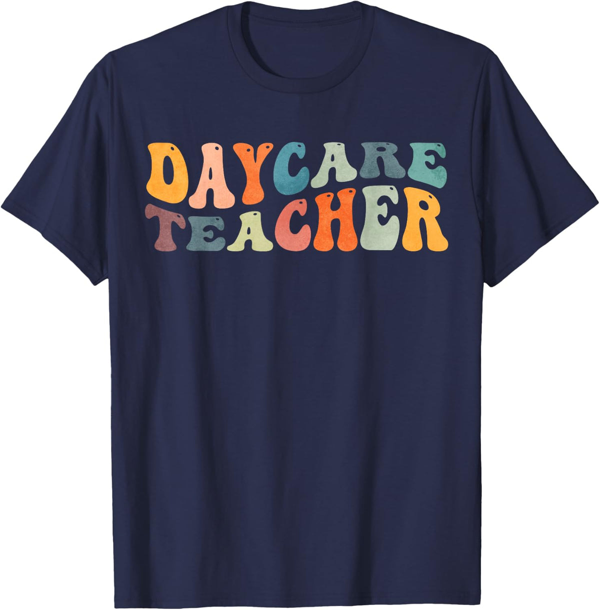 Groovy Daycare Teacher Provider Childcare T-Shirt - Navy Blue
