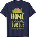 Sea Turtle Tortoise Home Is Where My Turtle Is T-Shirt - Navy Blue