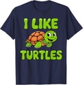 I Like Turtles T-Shirt - Navy Blue