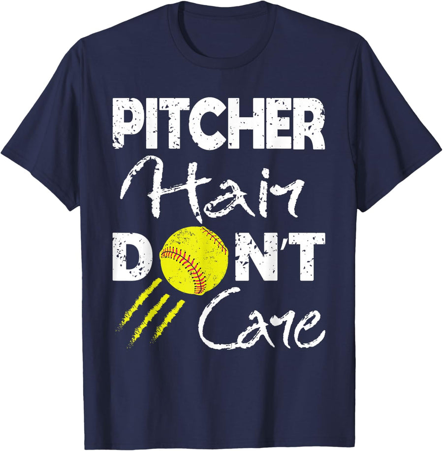Funny Softball Game Player Sports Lover Gift For Women Girls T-Shirt - Navy Blue