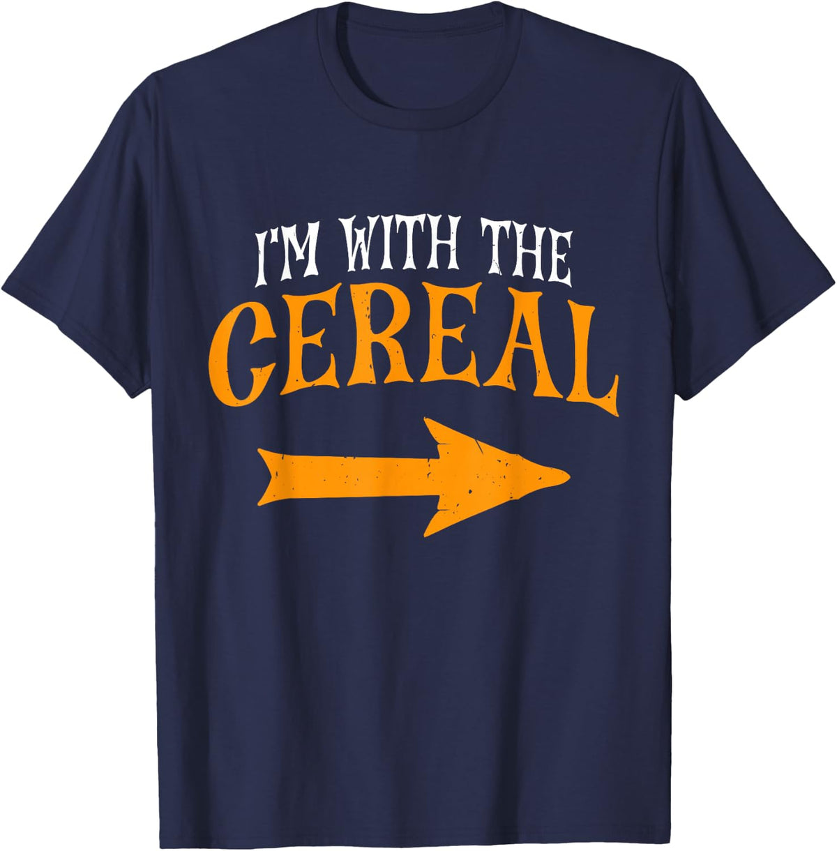 I'm with Cereal Halloween Costume Funny Couples Cereal T-Shirt - Navy Blue