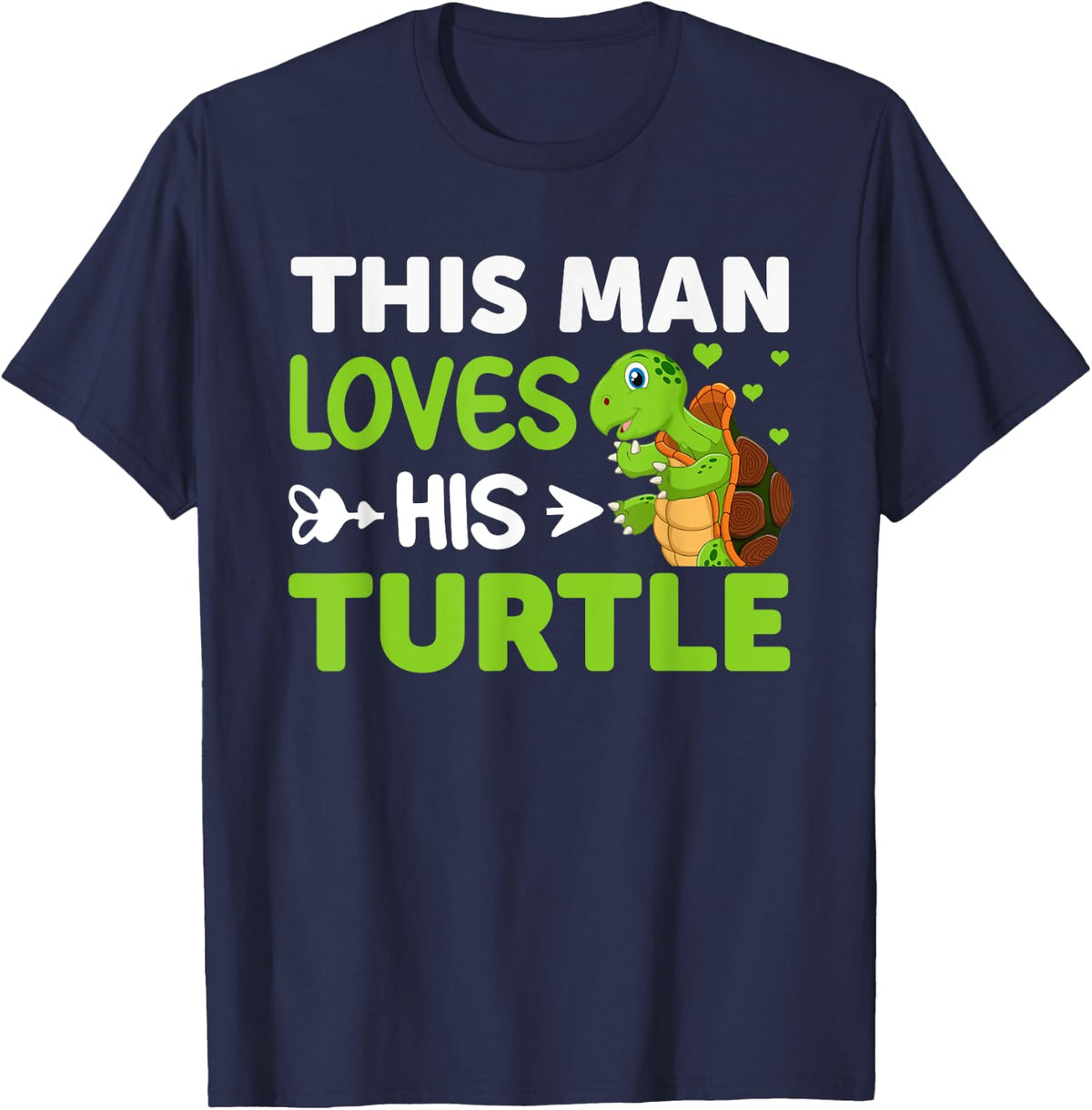 This Man Loves His Turtle T-Shirt - Navy Blue