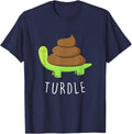 Turtle Turtle Lover Poo, Word Game, Humorous Gift T-Shirt - Navy Blue