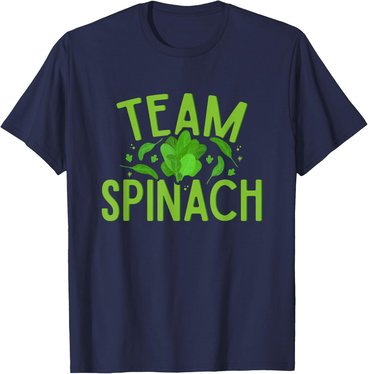 Team Spinach Vegetarian Veggies Vegan Vegetable Farmer T-Shirt - Navy Blue