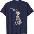 Dog Skeleton Boop Halloween Night Great Dane Graphic T-Shirt - Navy Blue