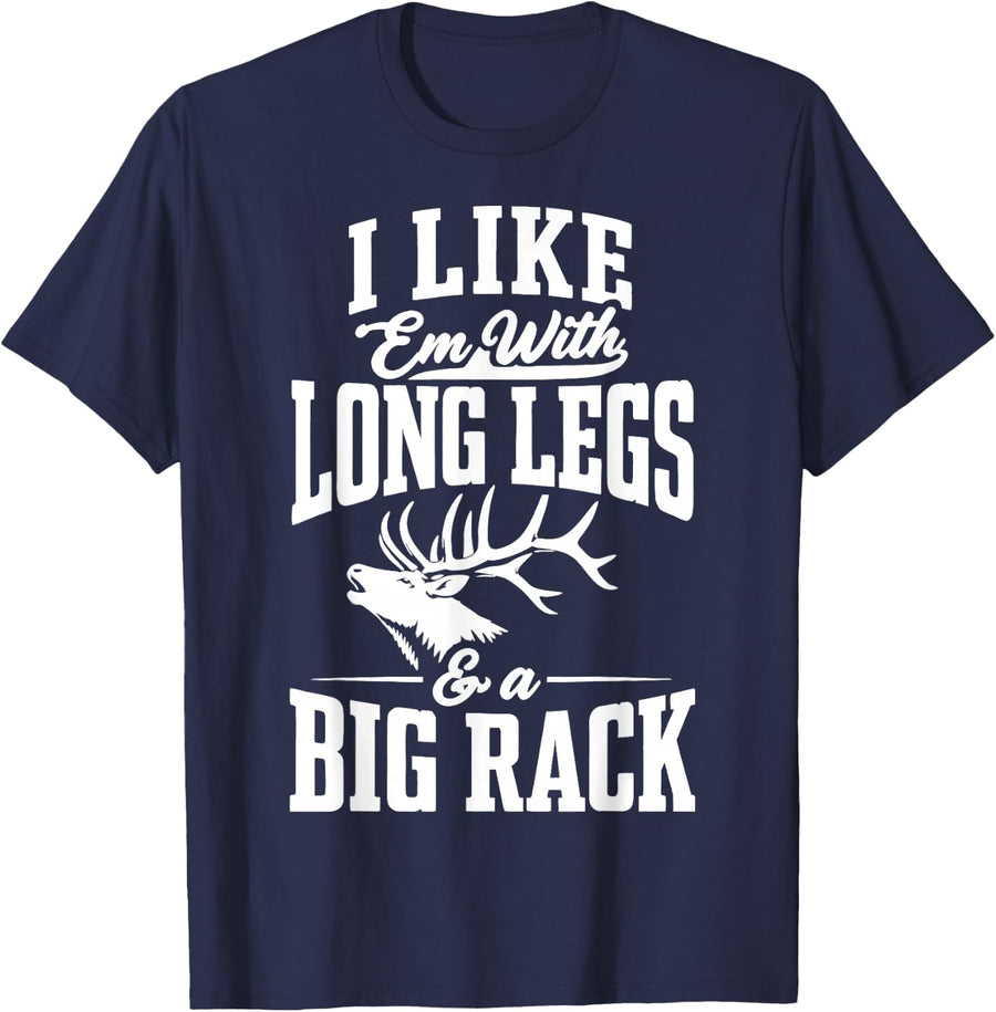Elk Hunting Humor Bull Elk Hunter T-Shirt - Navy Blue