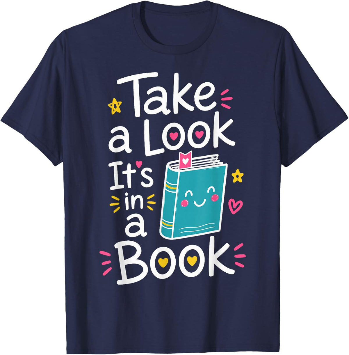 Cute Librarian Book Lover Library Reading T-Shirt - Navy Blue