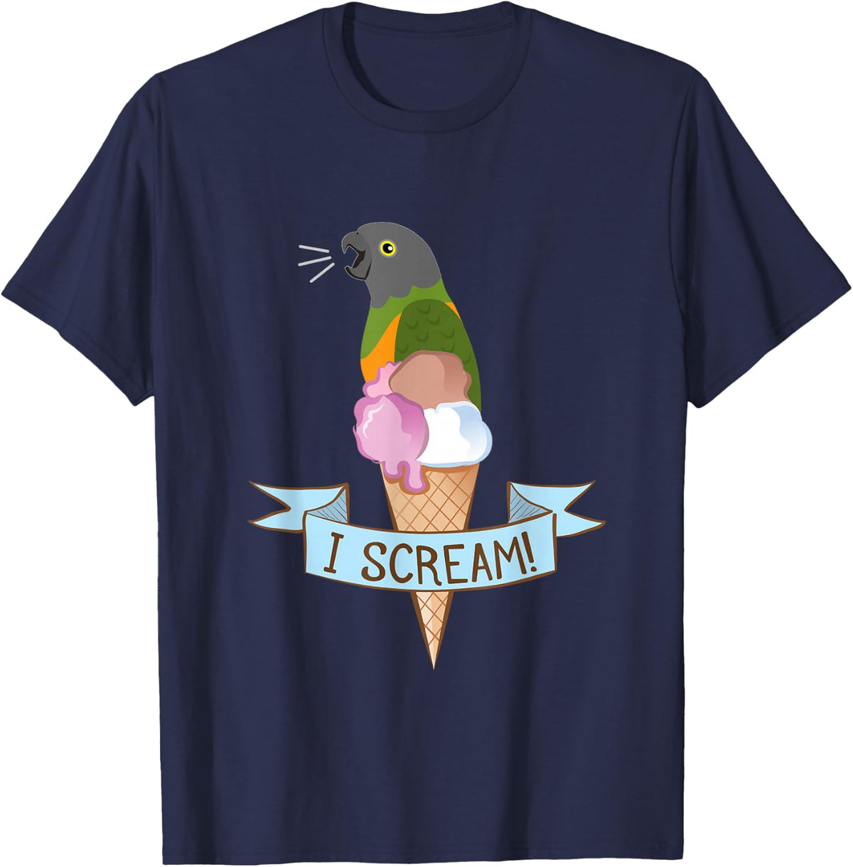 Senegal Parrot Ice Cream Tshirt T-Shirt - Navy Blue