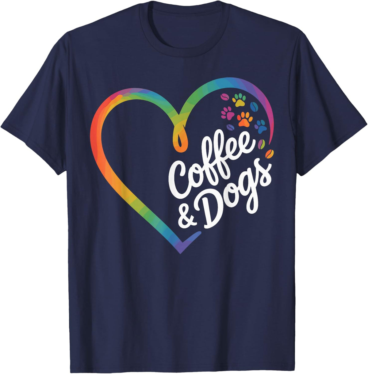 Coffee and Dogs T-Shirt - Navy Blue
