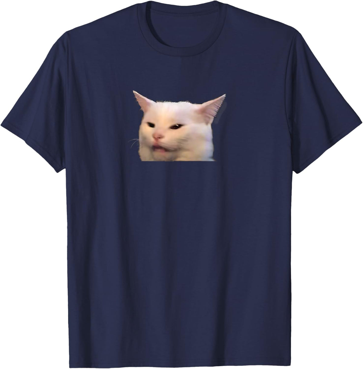 Woman yelling at table dinner cat meme dank T-Shirt - Navy Blue