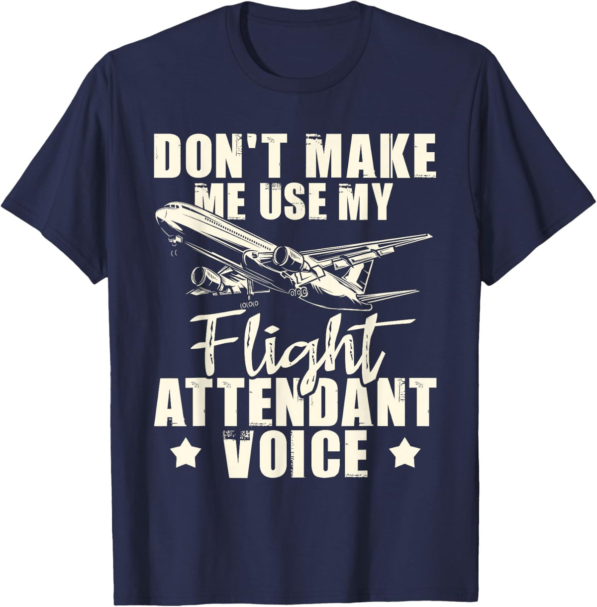 My Flight Attendant Voice Tees - Aviation Stewardess Plane Pilot T-Shirt - Navy Blue