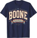Boone 2027 Retro Vintage New Year Celebration T-Shirt - Navy Blue
